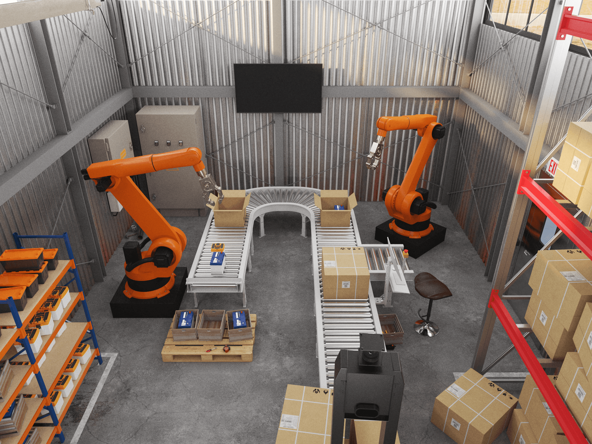 Automated Industrial Factory 3D
